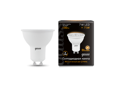Лампа Gauss LED MR16 GU10 7W 2700K 1/10/100