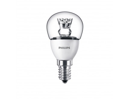 Лампа "шар" Е14 Philips светодиодная (LED) прозрачная 5.5Вт теплый белый 230В