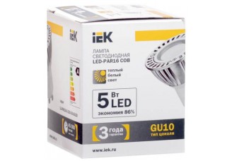 Лампа светодиодная PAR16 COB софит 5 Вт 330 Лм 230 В 3000 К GU10 IEK