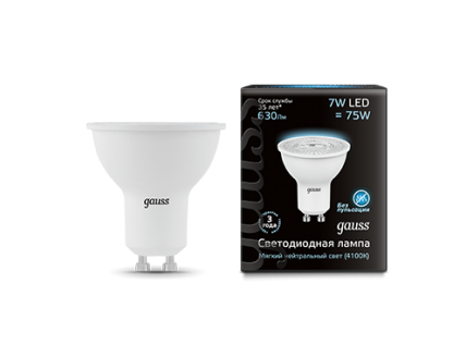 Лампа Gauss LED MR16 GU10 7W 4100K 1/10/100