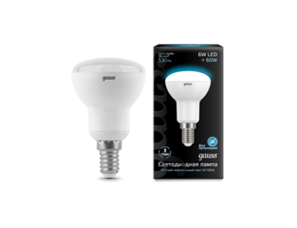Лампа Gauss LED Reflector R50 E14 6W 4100K 1/10/50