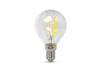 Лампа шар Е14 светодиодная (LED) филаментная 5Вт 160-260В 4000К 450Лм прозрачная ASD