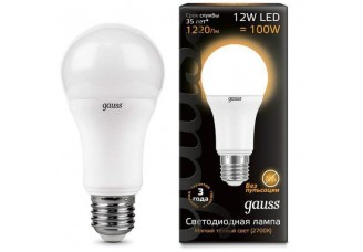 Лампа груша Е27 светодиодная (LED) 12Вт тепло-белый 230В Gauss