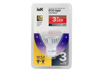 Лампа светодиодная MR16 софит 3 Вт 180 Лм 230 В 3000 К GU5.3 ECOLIGHT
