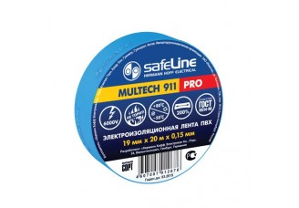 Изолента ПВХ 19мм х 20м синяя Safeline