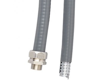 Металлорукав DN 40мм в гладкой EVA изоляции, Dвн 40,0 мм, Dнар 48,0, IP66, 25 м, цвет серый