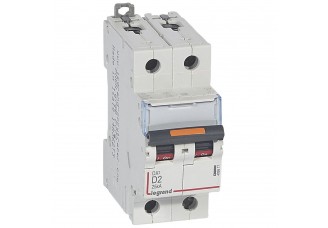 Выключатель автоматический 2-пол. 2A D 25kA DX3 Legrand