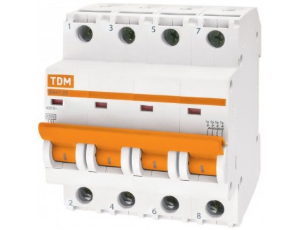 Автоматический выключатель ВА47-29 4Р 40А 4,5кА х-ка С TDM