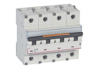 Выключатель автоматический 4-пол. 100A D 25kA DX3 Legrand