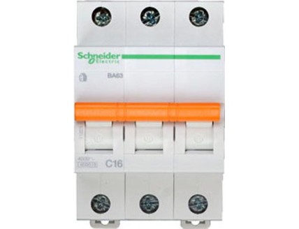 Выключатель автоматический 3-пол. 16A C 4,5кА Domovoy Schneider Electric