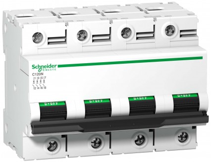 Выключатель автоматический 4-пол. 63A D 10кА C120N Schneider Electric