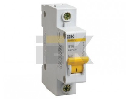 Автоматический выключатель (автомат) 1-полюсный (1P) 16А характеристика срабатывания B 4.5кА IEK