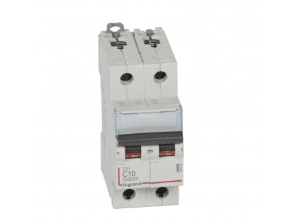Выключатель автоматический 2-пол. 10A C 16kA DX3 Legrand