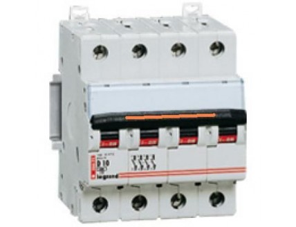 Выключатель автоматический 4-пол. 6A D 25kA DX3 Legrand