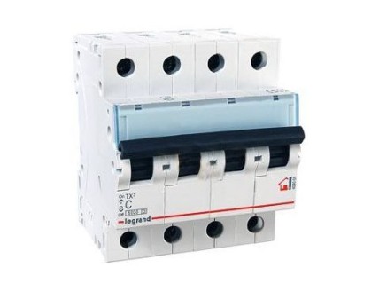 Выключатель автоматический 4-пол. 32А C 6kA TX3 Legrand