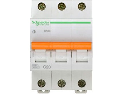 Выключатель автоматический 3-пол. 20A C 4,5кА Domovoy Schneider Electric
