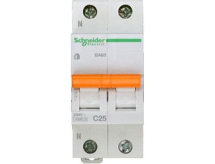 Выключатель автоматический 1 полюс +N 25A C 4,5ка Domovoy Schneider Electric