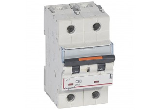 Выключатель автоматический 2-пол. 63A C 25kA DX3 Legrand