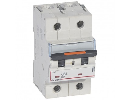 Выключатель автоматический 2-пол. 63A C 25kA DX3 Legrand