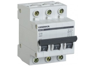 Выключатель автоматический 3-пол. 16A C 4,5кА ВА47-29 GENERICA
