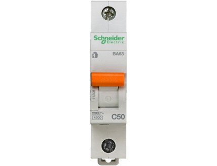 Выключатель автоматический 1 полюс 50A C 4,5ка Domovoy Schneider Electric