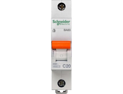 Выключатель автоматический 1 полюс 20A C 4,5ка Domovoy Schneider Electric
