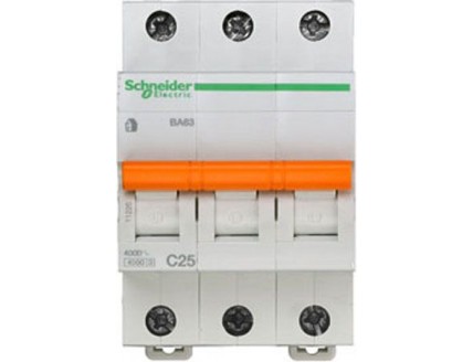 Выключатель автоматический 3-пол. 25A C 4,5кА Domovoy Schneider Electric