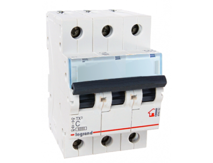 Выключатель автоматический 3-пол. 6А C 6kA TX3 Legrand