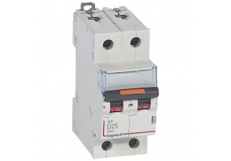 Выключатель автоматический 2-пол. 25A D 25kA DX3 Legrand