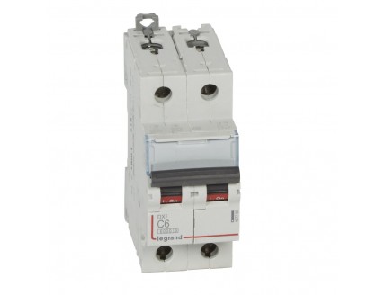 Выключатель автоматический 2-пол. 6A С 10kA DX3 Legrand