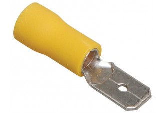 Разъем плоский изолированный IEK 4,0-6,0 мм. кв. "папа" желтый РпИп5-6-0,8 (уп. 100 шт.)