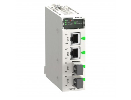 Оптоволоконный повторитель RIO в шасси Modicon X80