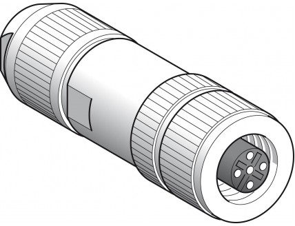 КОННЕКТОР ЭКРАНИРОВАННЫЙ ПРЯМОЙ, М12, 5 PIN, РОЗЕТКА,