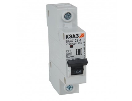 Выключатель автоматический модульный ВА47-29-1B63-УХЛ3 (4,5кА)-КЭАЗ