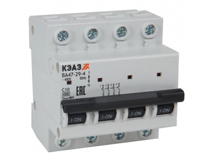 Выключатель автоматический модульный ВА47-29-4C16-УХЛ3 (4,5кА)-КЭАЗ