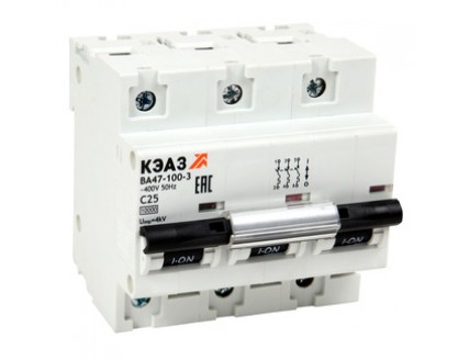 Выключатель автоматический модульный ВА47-100-3D32-УХЛ3 (10кА)-КЭАЗ
