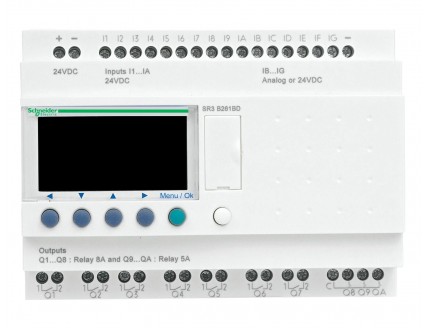 Интеллект. реле Zelio Logic +12В кол-во вхвых 26 (16/10), дисплей, часы