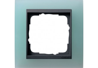 Рамка 1 пост матовый зеленый/антрацит EVENT