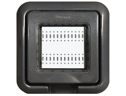 Рамка с крышкой 2 мод черная IP55 Idrobox