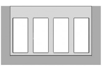 Панель лицевая на 4 двойных адаптера серая NIESSEN