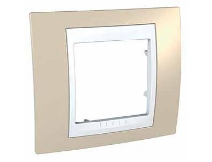 Рамка Unica-Хамелеон однопостовая песчаный / белый