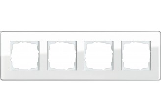 Рамка 4 поста стекло белое GlassC ESPRIT