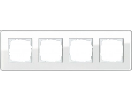 Рамка 4 поста стекло белое GlassC ESPRIT