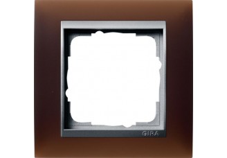 Рамка 1 пост матовый коричневый/алюминий EVENT