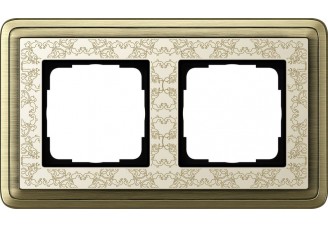 Рамка 2 поста бронза/кремовый Classi X Art