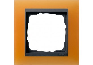 Рамка 1 пост матовый оранжевый/антрацит EVENT
