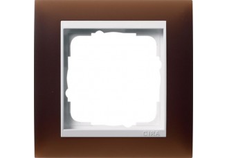 Рамка 1 пост матовый коричневый/гл. белый EVENT