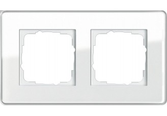 Рамка 2 поста стекло белое GlassC ESPRIT