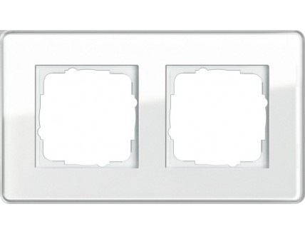 Рамка 2 поста стекло белое GlassC ESPRIT