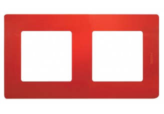 Рамка 2 поста красная Etika